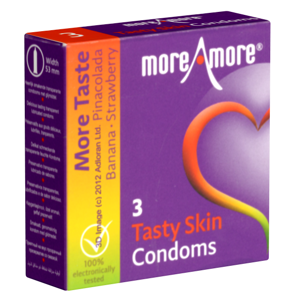 More Amore «Tasty Skin» 3 verführerische Kondome mit leckeren Aromen
