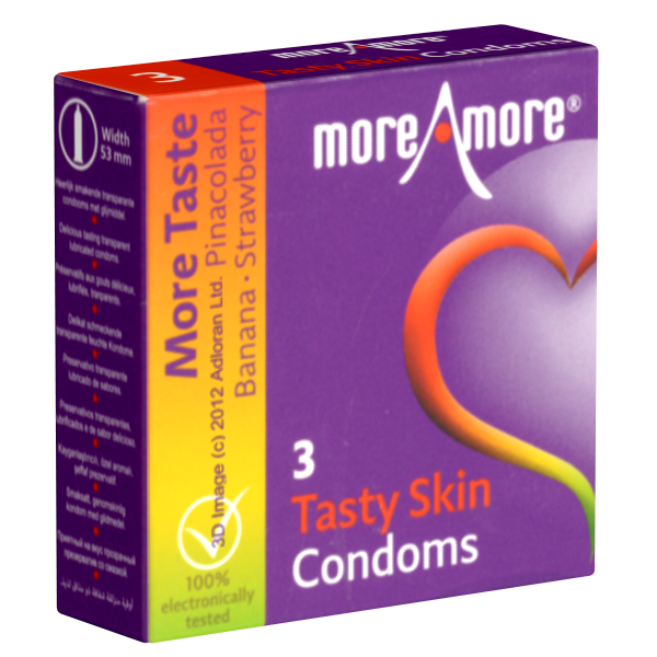 More Amore «Tasty Skin» 3 beguiling condoms with tasty flavours