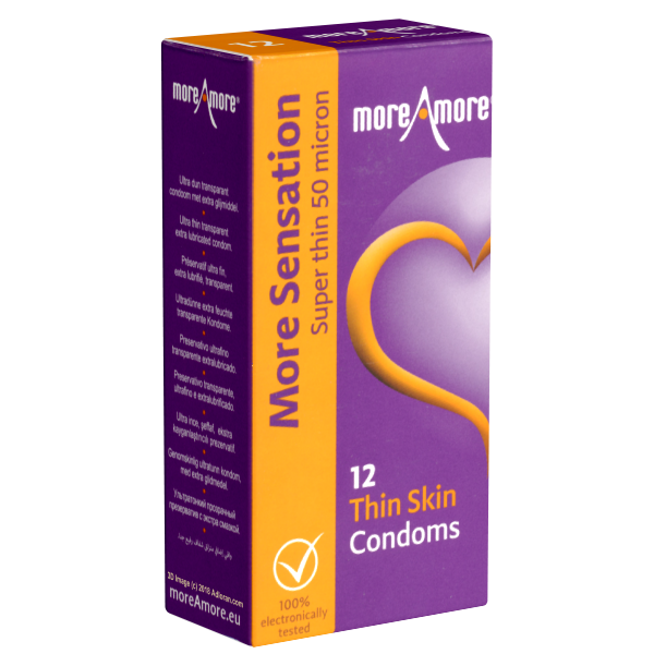 More Amore «Thin Skin» 12 silky soft condoms with thinner wall thickness