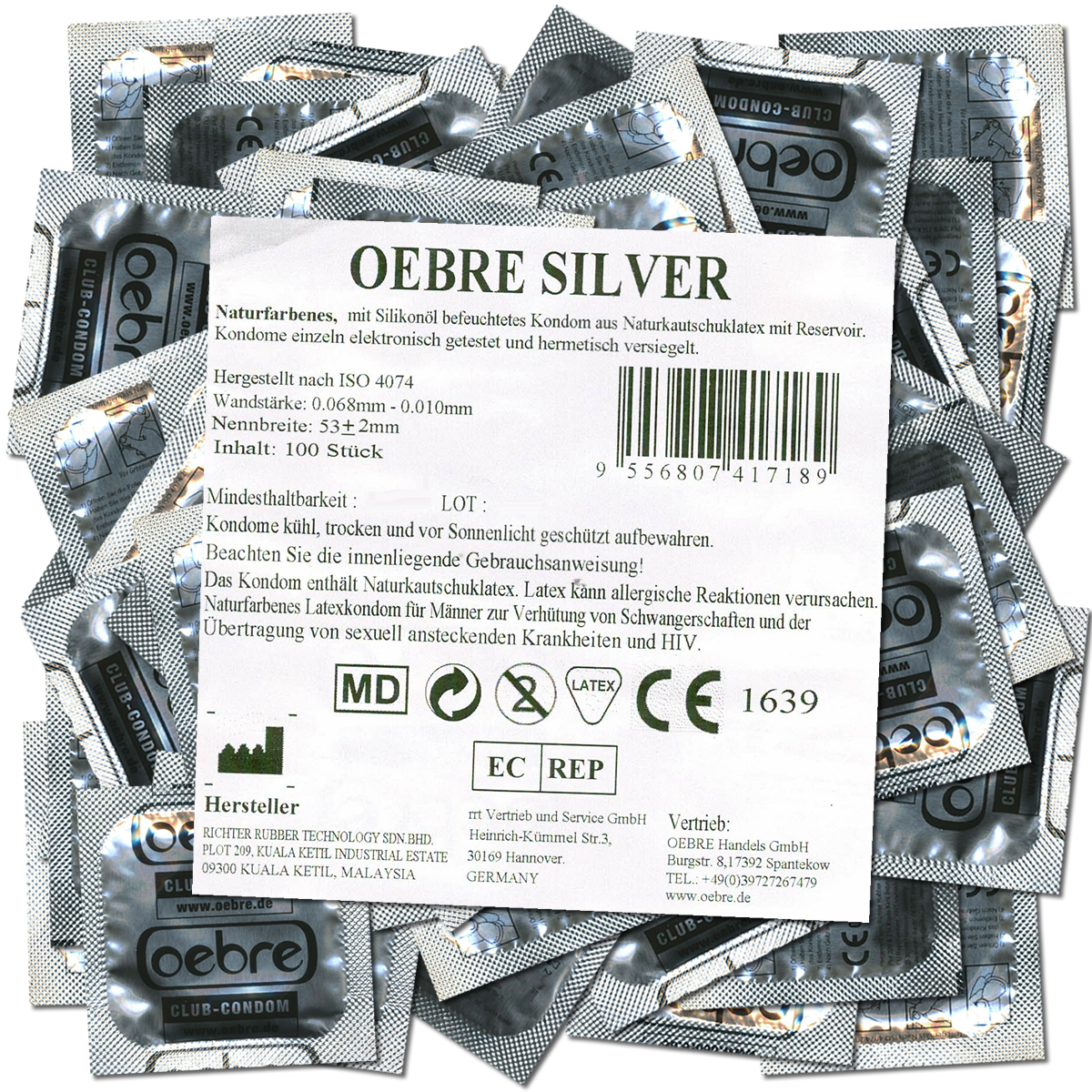 Oebre CLUB-Condom «Silver», 100 club condoms at a permanent super price