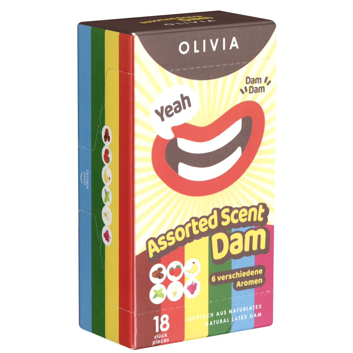 Olivia Dams «Assorted Scents» 18 aromatisierte Lecktücker