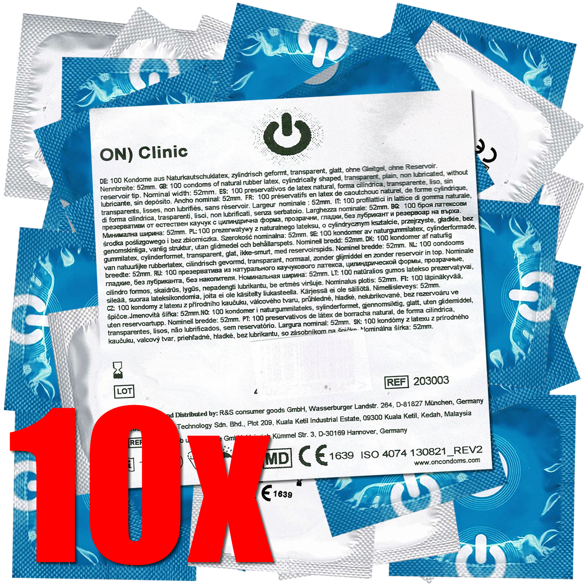 On) «Clinic» 1000 (10x100) dry condoms without reservoir, mega pack