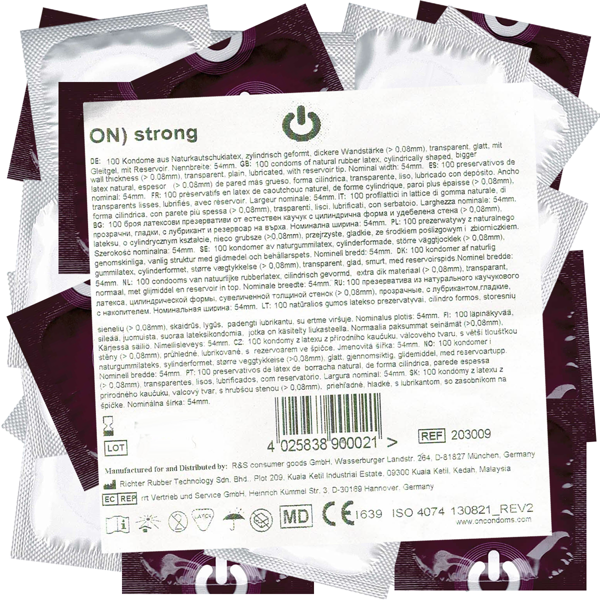 On) «Strong» 100 strong condoms for maximum protection, bulk pack