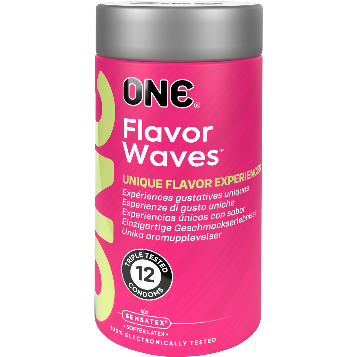 ONE «Flavor Waves» 12 tasty condoms - vegan & without harmful ingredients