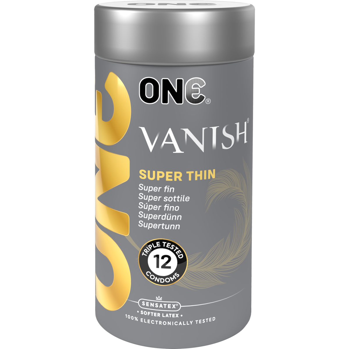 ONE «Vanish Hyperthin» 12 dünne Kondome mit Move Lube für ein natürliches Gefühl - vegan & ohne schädlichen Inhaltsstoffe