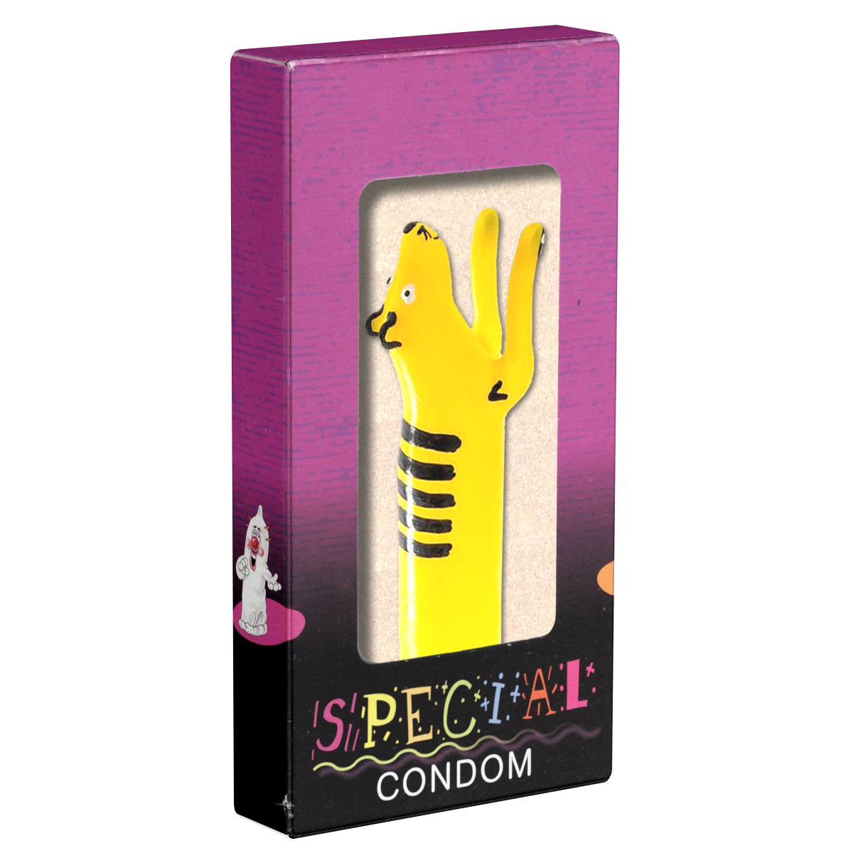 XL novelty condom with figure «Tiger», 1 piece, hand-painted