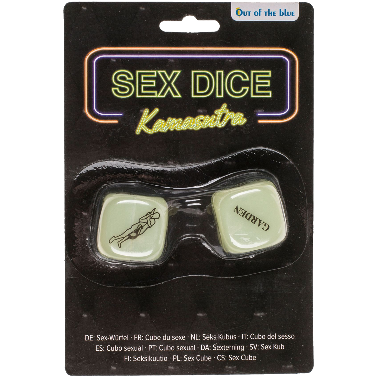 Out of the Blue «Sex Dice Kamasutra» 2 Würfel für erotische Spiele - leuchten im Dunkeln