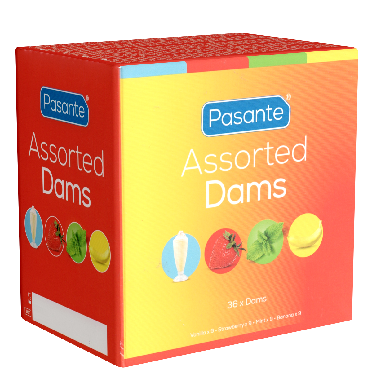 Pasante «Assorted Dams» 36 aromatisierte Lecktücher