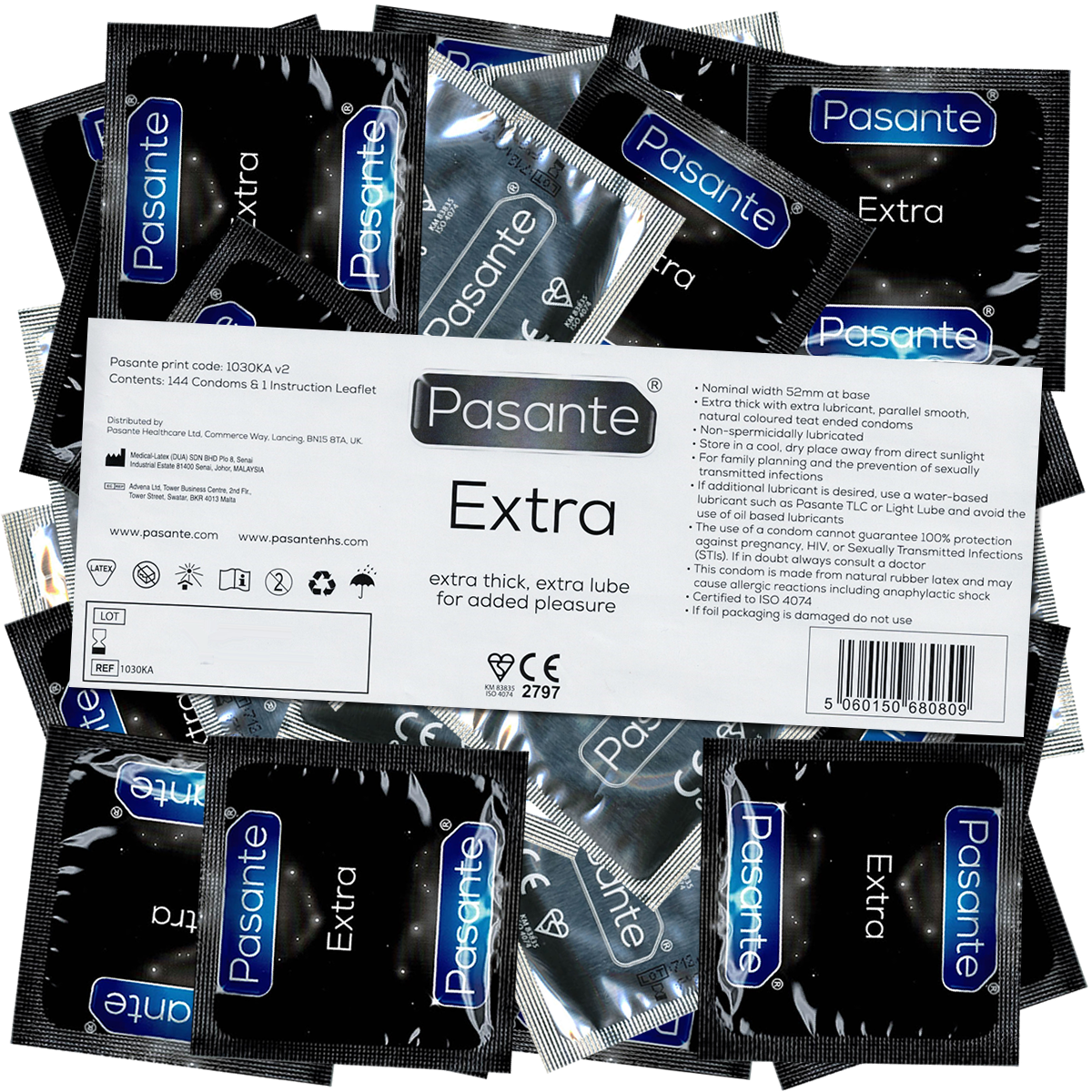 Pasante «Extra» (bulk pack) 144 extra strong condoms for anal sex and heavy use