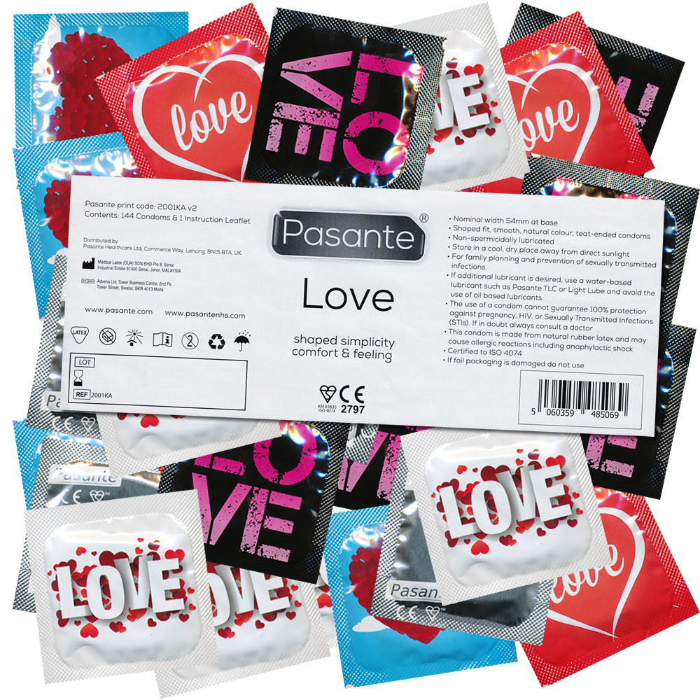 Pasante «Love» (bulk pack) 144 design condoms with generous comfort shape