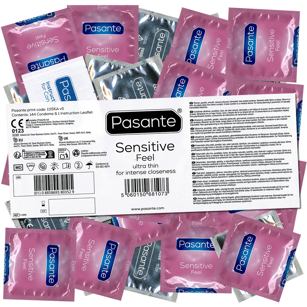 Pasante Bulk-Pack: Sensitive (Feel), 144 extra thin condoms
