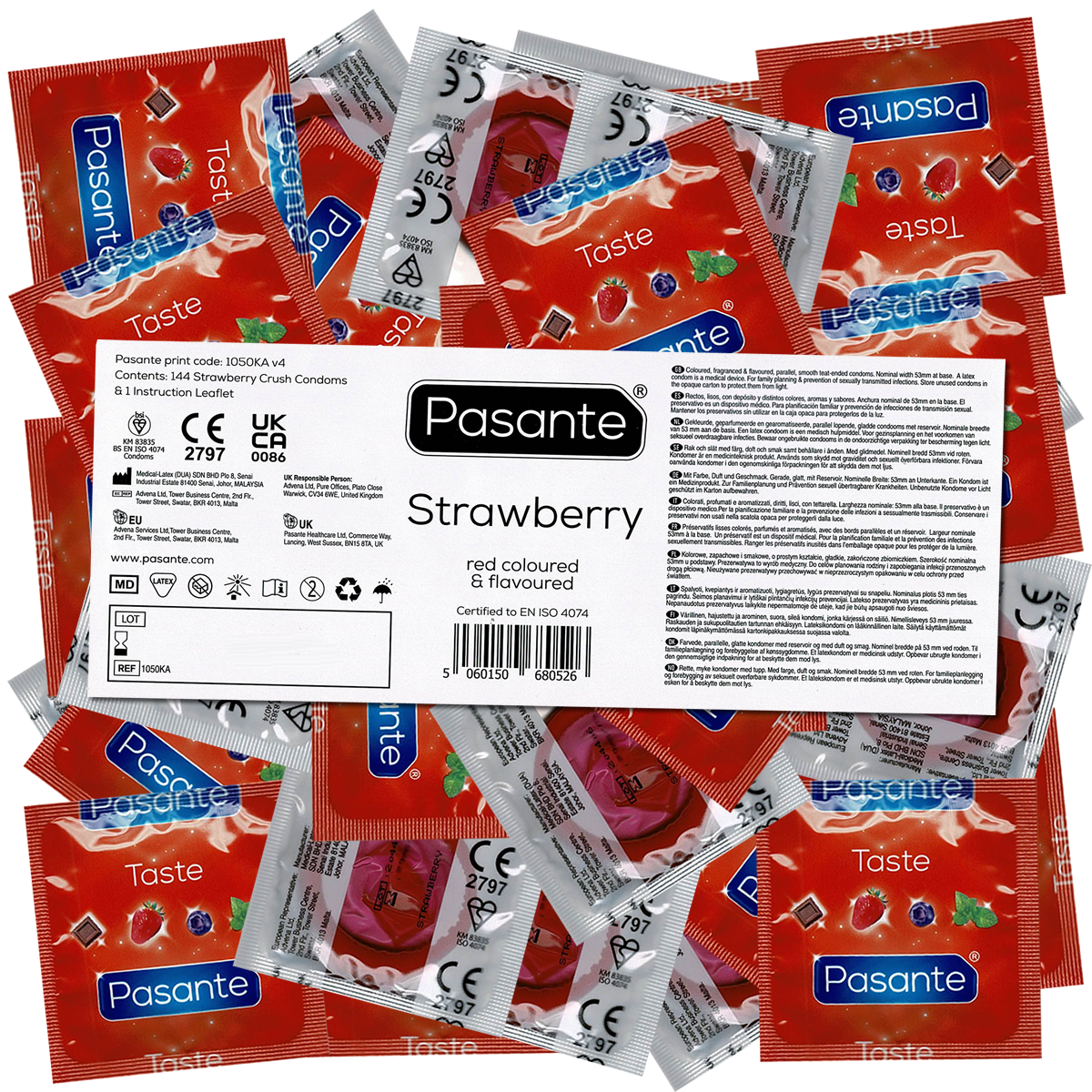 Pasante «Strawberry» (Vorratspackung) 144 fruchtige Erdbeer-Kondome