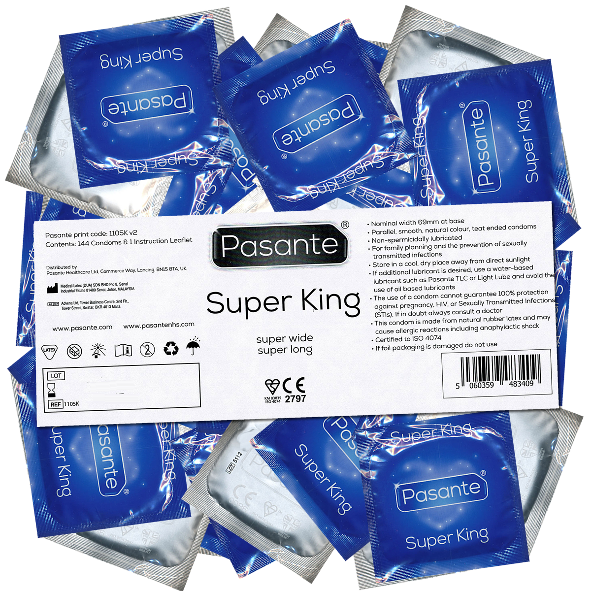 Pasante «Super King Size» (Vorratspackung) 144 extremely large condoms for the real large penis