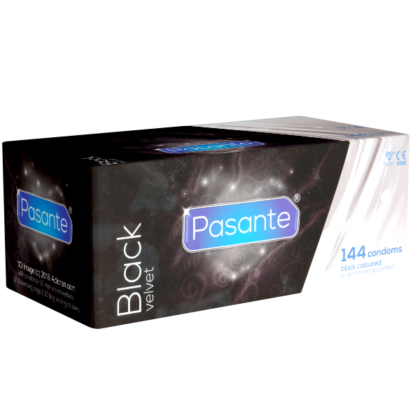 Pasante «Black Velvet» (bulk pack) 144 black condoms with velvety soft surface