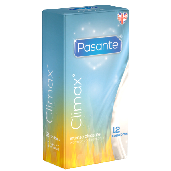 Pasante «Climax» 12 ribbed condoms with special lubrication (warming and cooling)