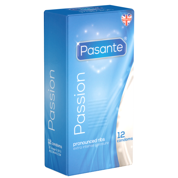 Pasante «Passion» (Ribbed) 12 ribbed condoms for the especially intense orgasm