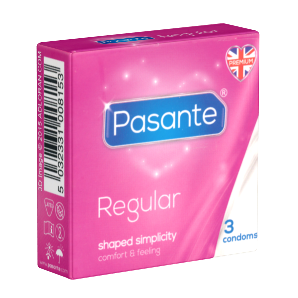 Pasante «Regular» 3 anatomic condoms with especially large head