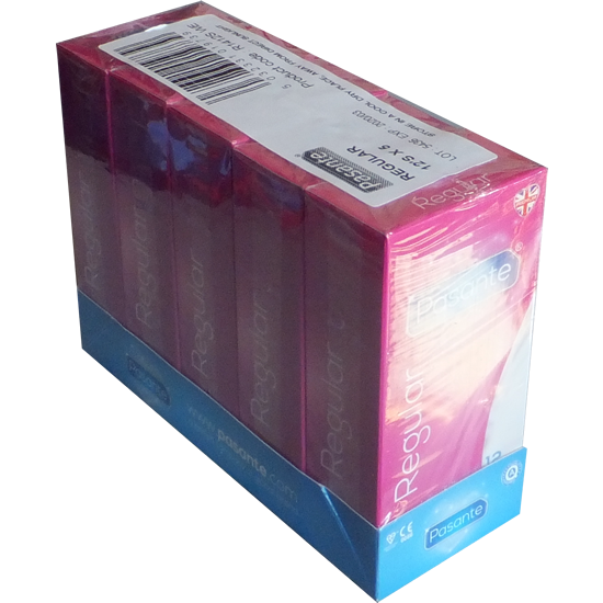 Pasante «Regular» (value pack) 5x12 anatomic condoms with especially large head
