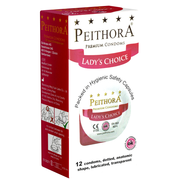 Peithora «Lady's Choice» 12 besonders prickelnde Kondome mit großen Orgasmus-Noppen