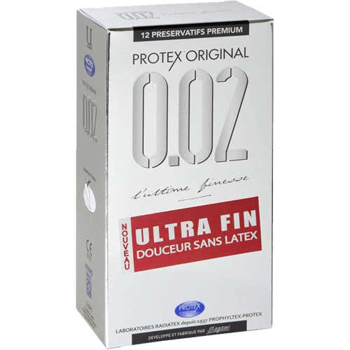 Protex «Original 0.02» Ultime Finesse 12 latexfreie Kondome aus Polyurethan