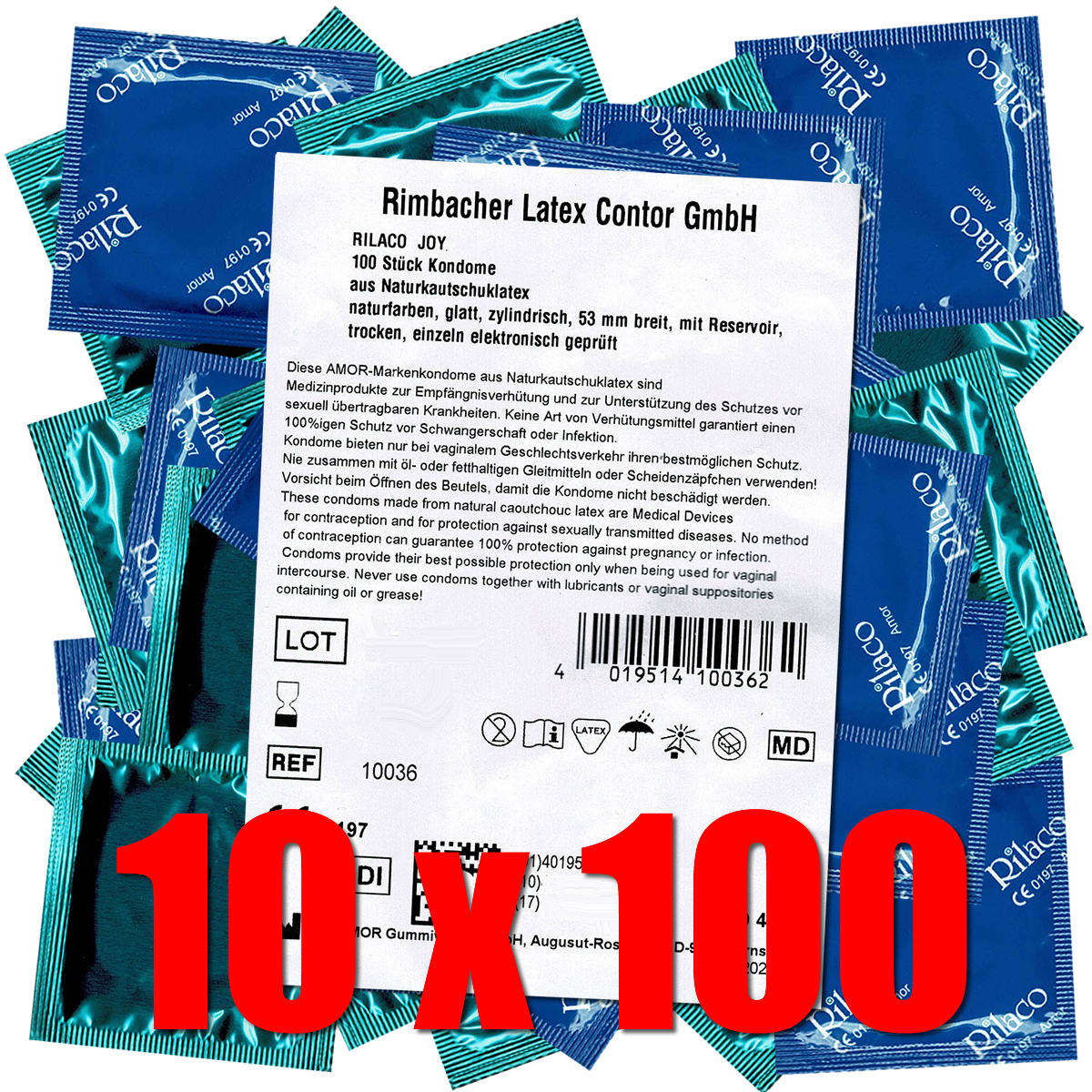 Rilaco «Joy» 1000 trockene Kondome ohne Gleitmittel - für den sicheren Blowjob