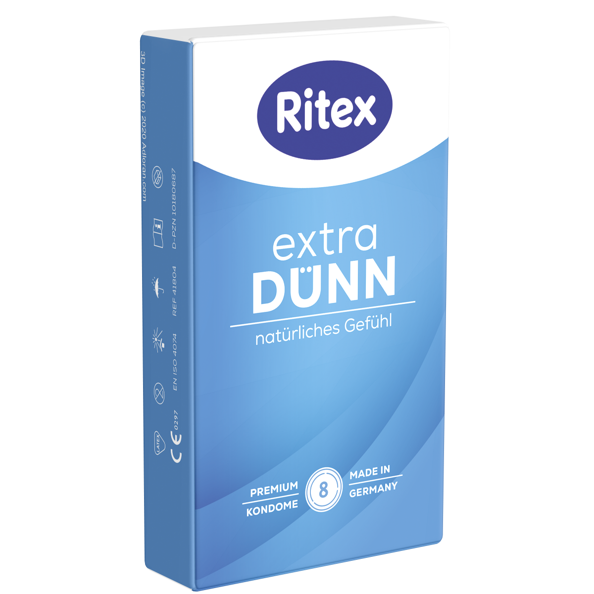 Ritex «Extra dünn» Natürliches Gefühl (Natural Sensation), 8 especially thin condoms with agreable scent