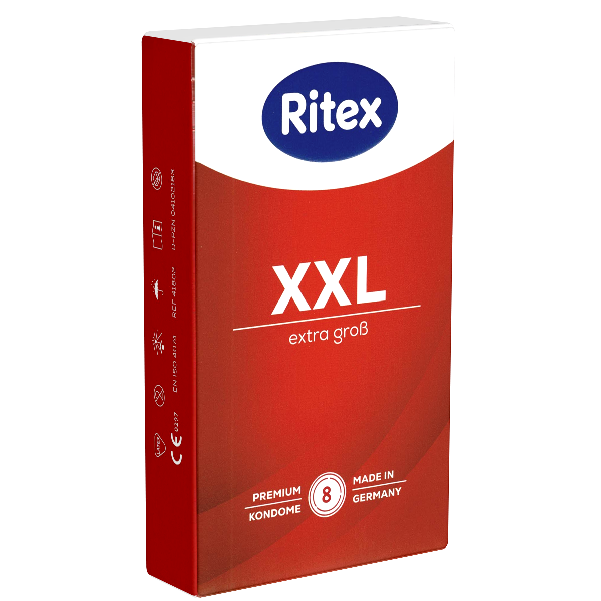 Ritex «XXL» Extra Gross (Extra Large), 8 highly elastic condoms for large sizes