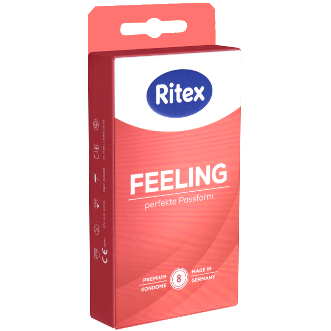Ritex «Feeling» Perfekte Passform (Perfect Fit), 8 condoms with anatomical shape and agreable scent