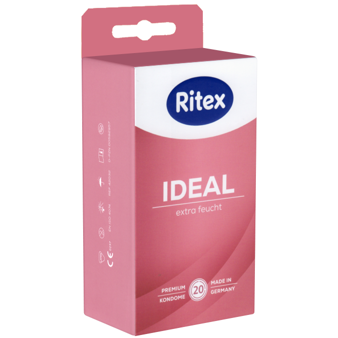 Ritex «Ideal» Extra Feucht, 20 extra feuchte Kondome mit 50% mehr Gleitmittel