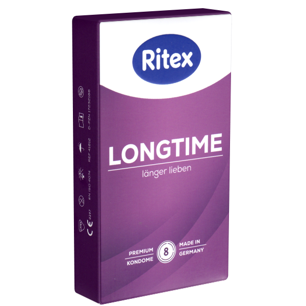 Ritex «Longtime» Länger Lieben (Long Love), 8 condoms with double ring for extended love games