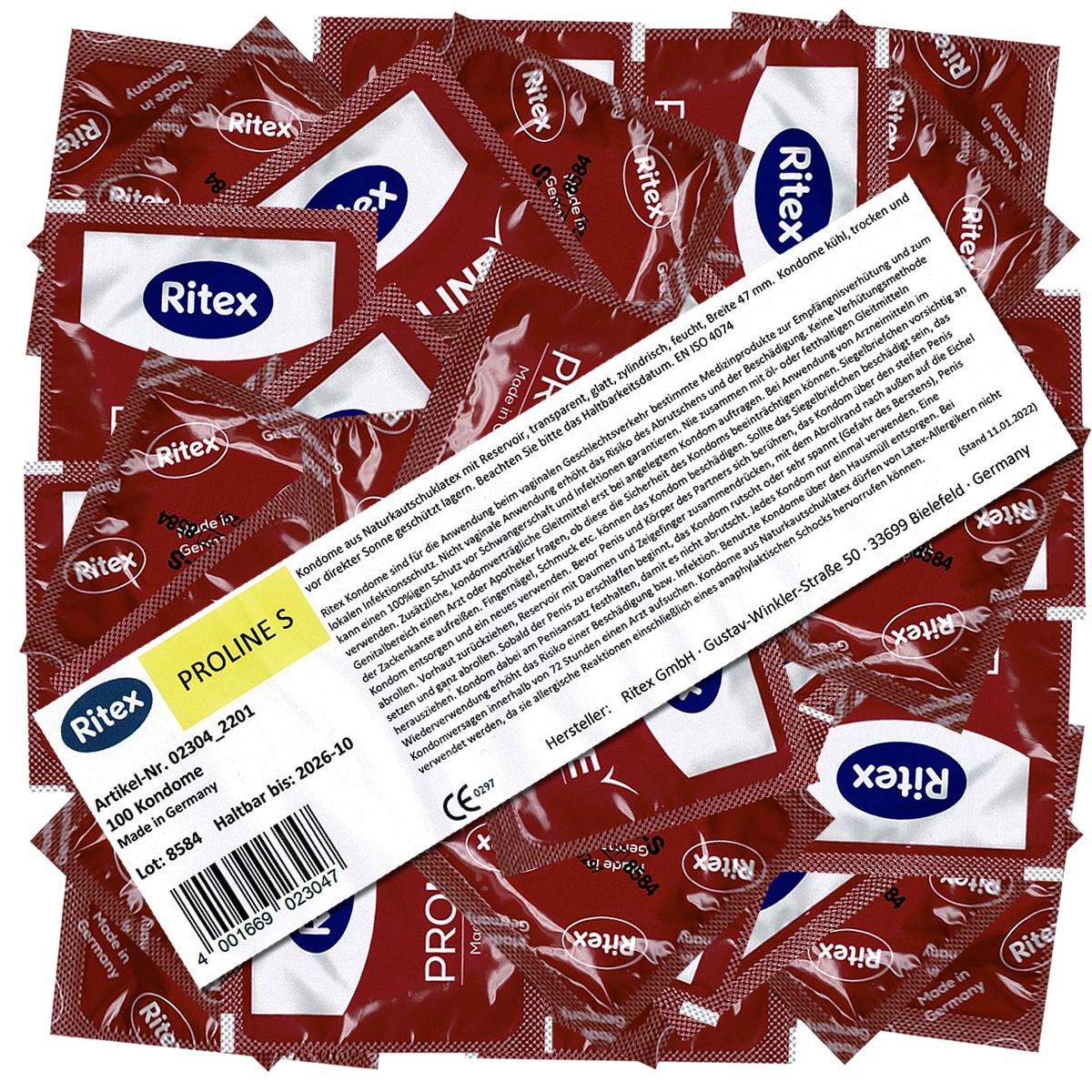 Ritex «ProLine S» 100 condoms with a slim fit for an especially safe feeling