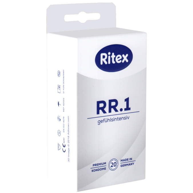 Ritex «RR.1» Gefühlsintensiv (Intense Feeling), 20 condoms for an 100% natural feeling