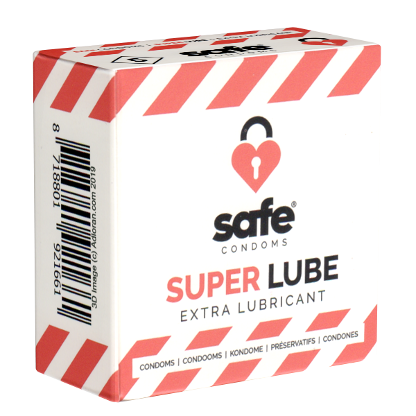 Safe «Super Lube» Condoms, 5 extra feuchte Kondome mit anatomischer Form