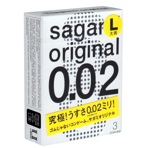 Sagami «Original L-Size» latexfrei, 3 überlange Kondome für Latex-Allergiker