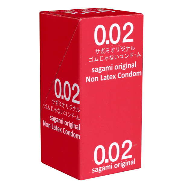 Sagami «Original 0.02» latexfrei, 6 x 2 ultradünne Kondome für Latex-Allergiker (Display)
