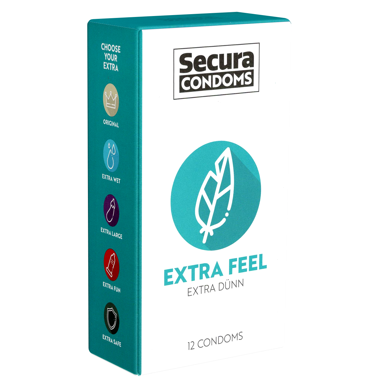 Secura «Extra Feel» 12 extra thin condoms for more intense sensations