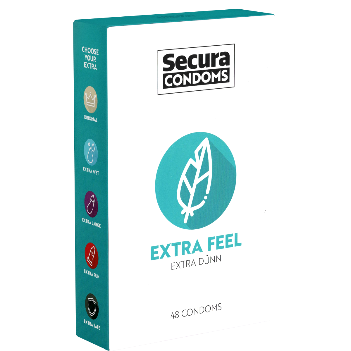 Secura «Extra Feel» 48 extra thin condoms for more intense sensations