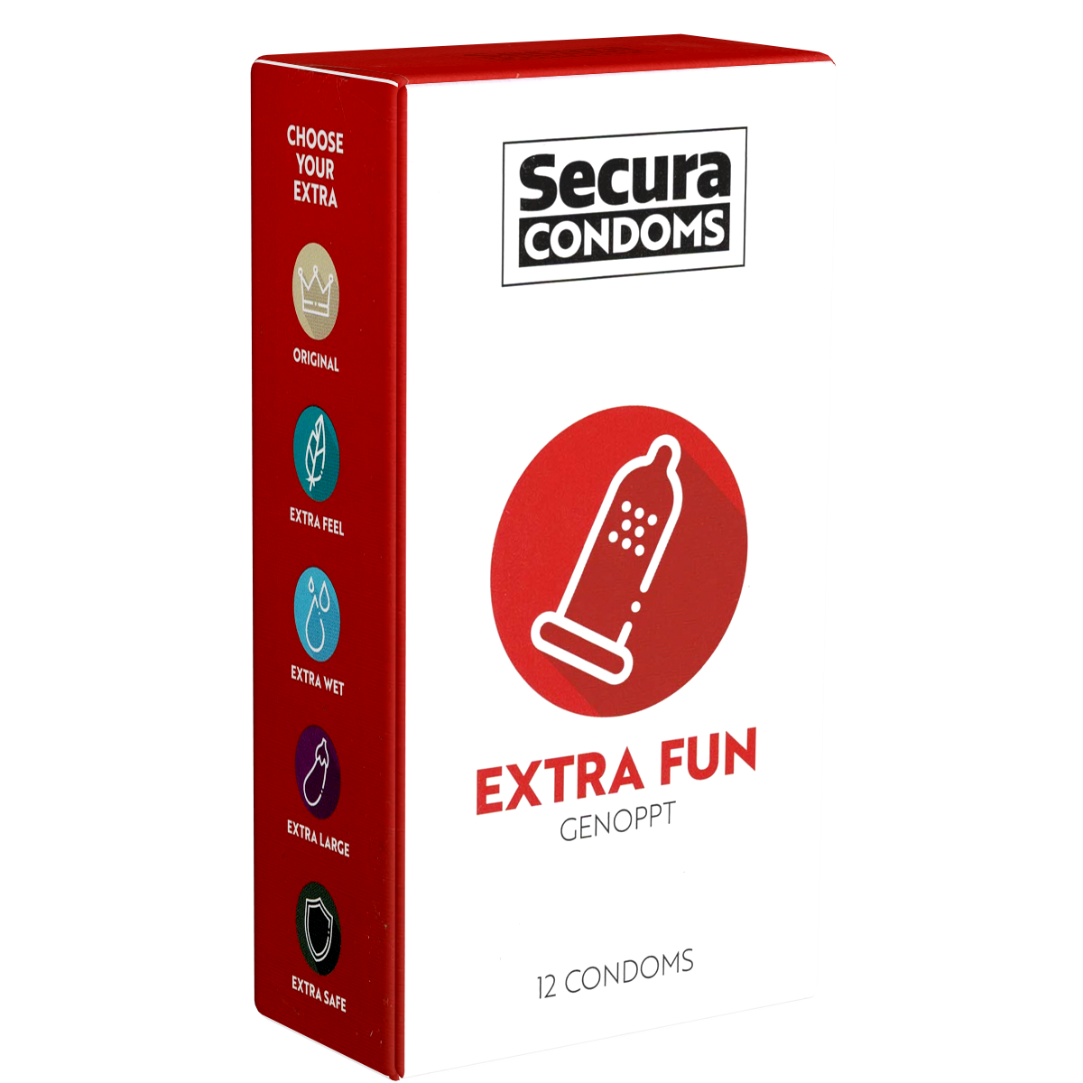Secura «Extra Fun» 12 genoppte Kondome für intensiven Extra-Spaß