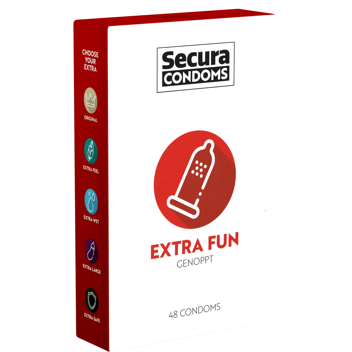 Secura «Extra Fun» 48 genoppte Kondome für intensiven Extra-Spaß