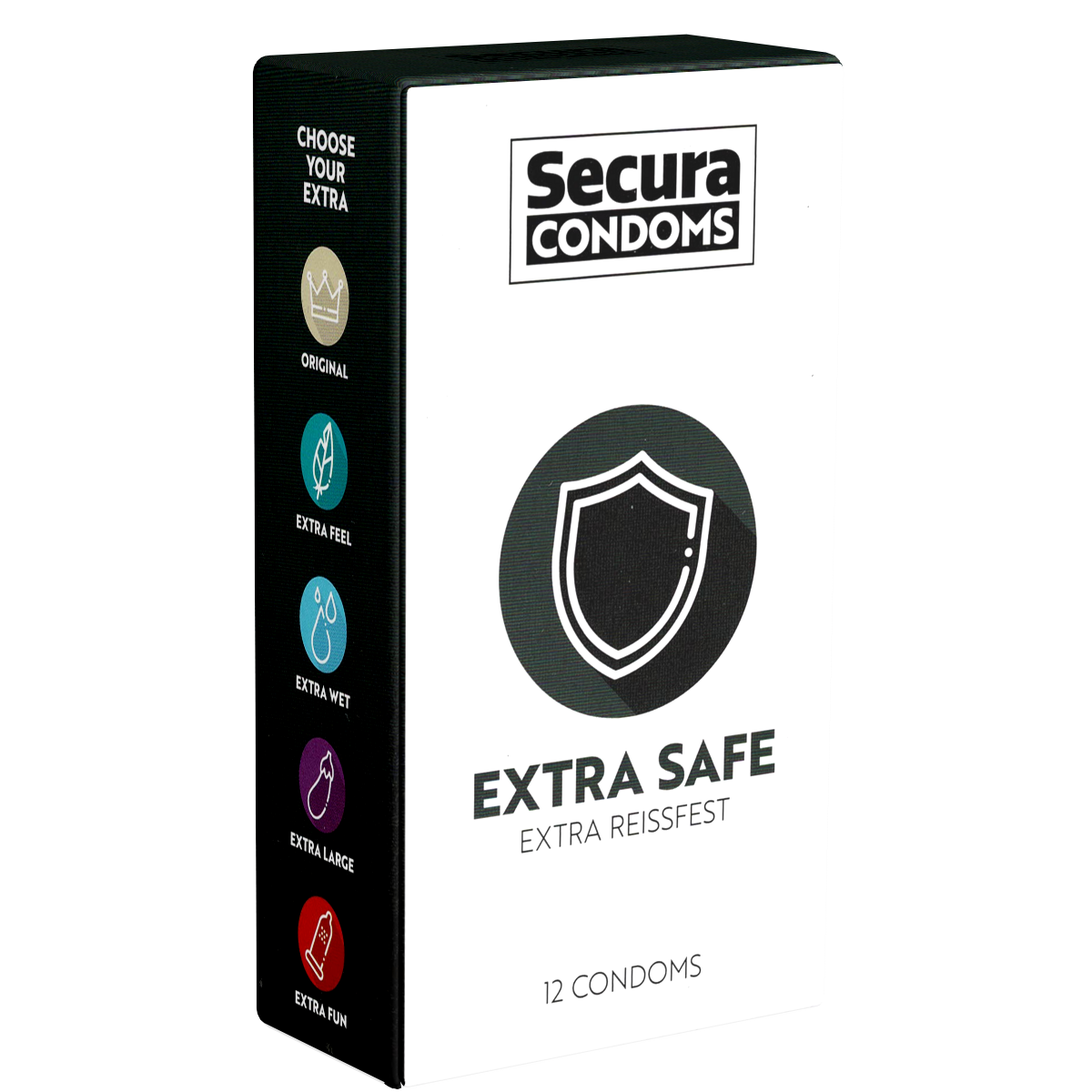 Secura «Extra Safe» 12 extra thick condoms for increased safety during anal sex