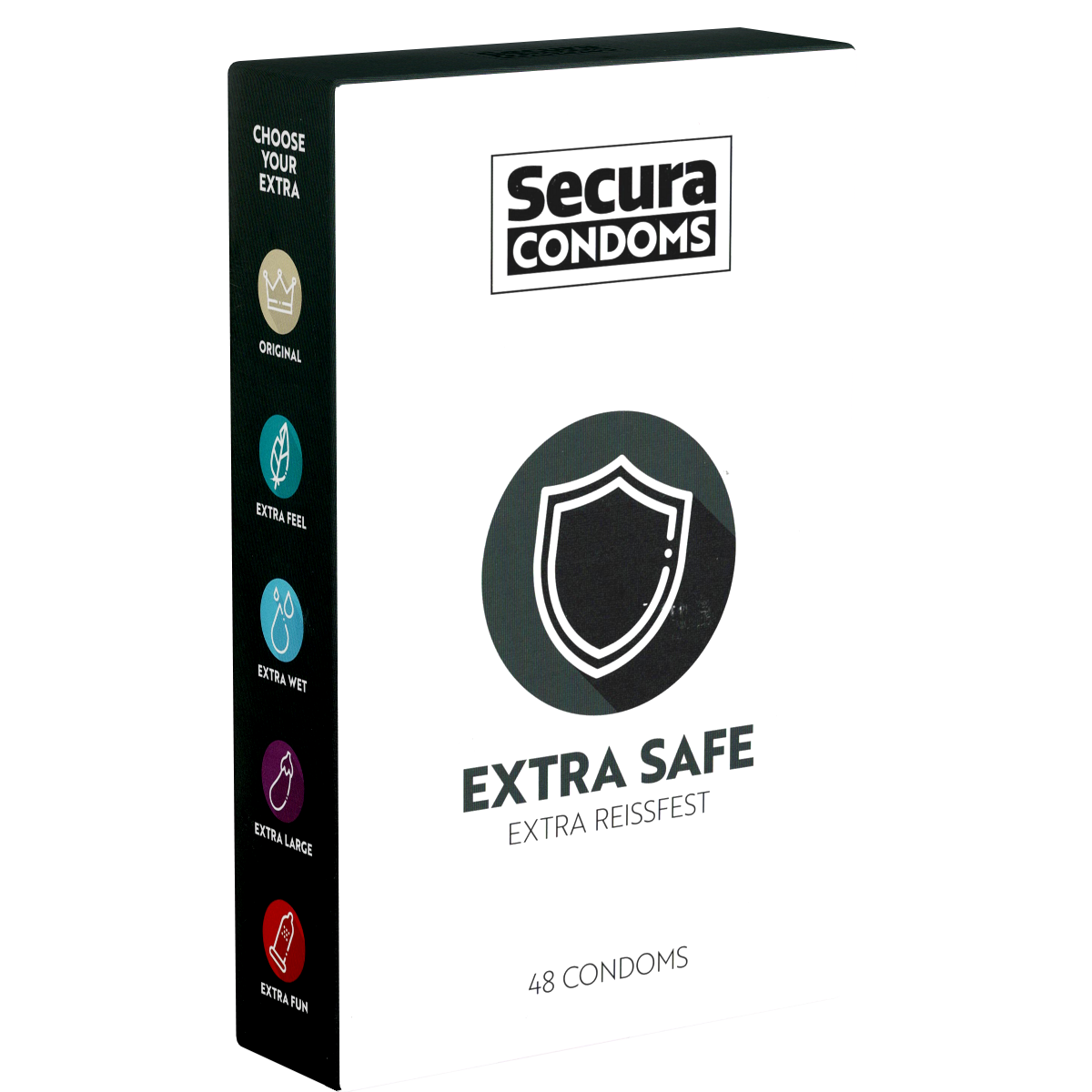 Secura «Extra Safe» 48 extra thick condoms for increased safety during anal sex