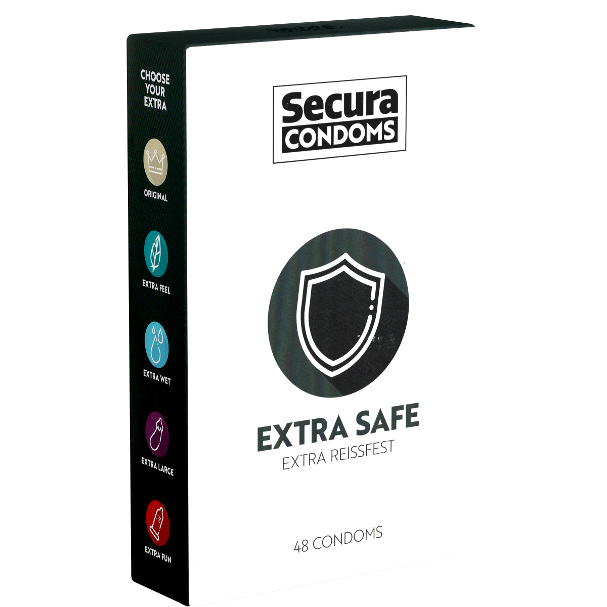 Secura «Extra Safe» 48 extra dicke Kondome für besondere Sicherheit beim Analverkehr