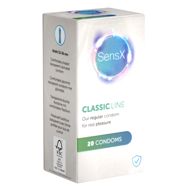 SensX «Classic Line» 20 vegan condoms with improved shape