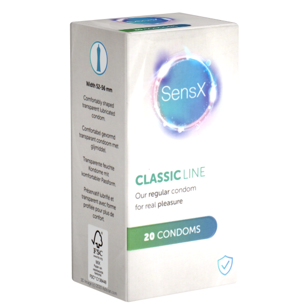 SensX «Classic Line» 20 klassische Kondome mit verbesserter Passform