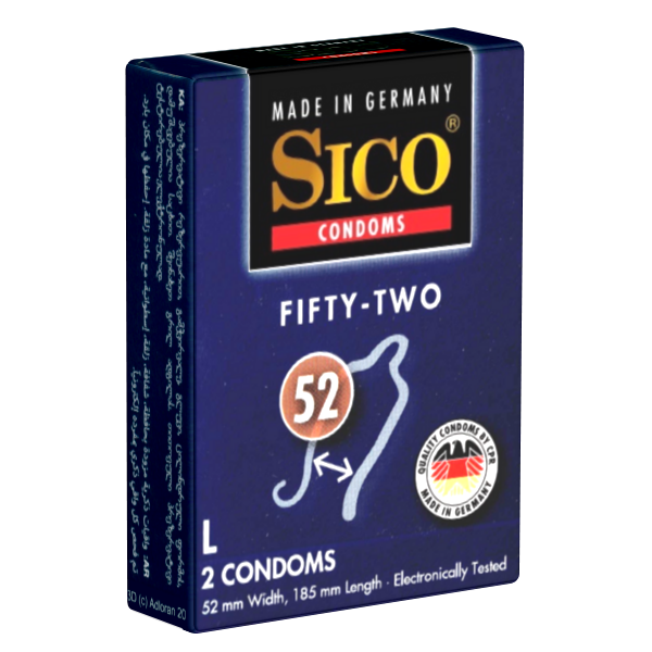 Sico Size «Fifty-Two» 2 condoms with custom-made size, size L (52mm)