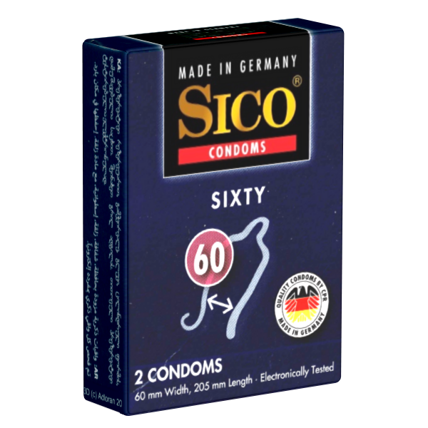 Sico Size «Sixty» 2 condoms with custom-made size, size XXXL (60mm)