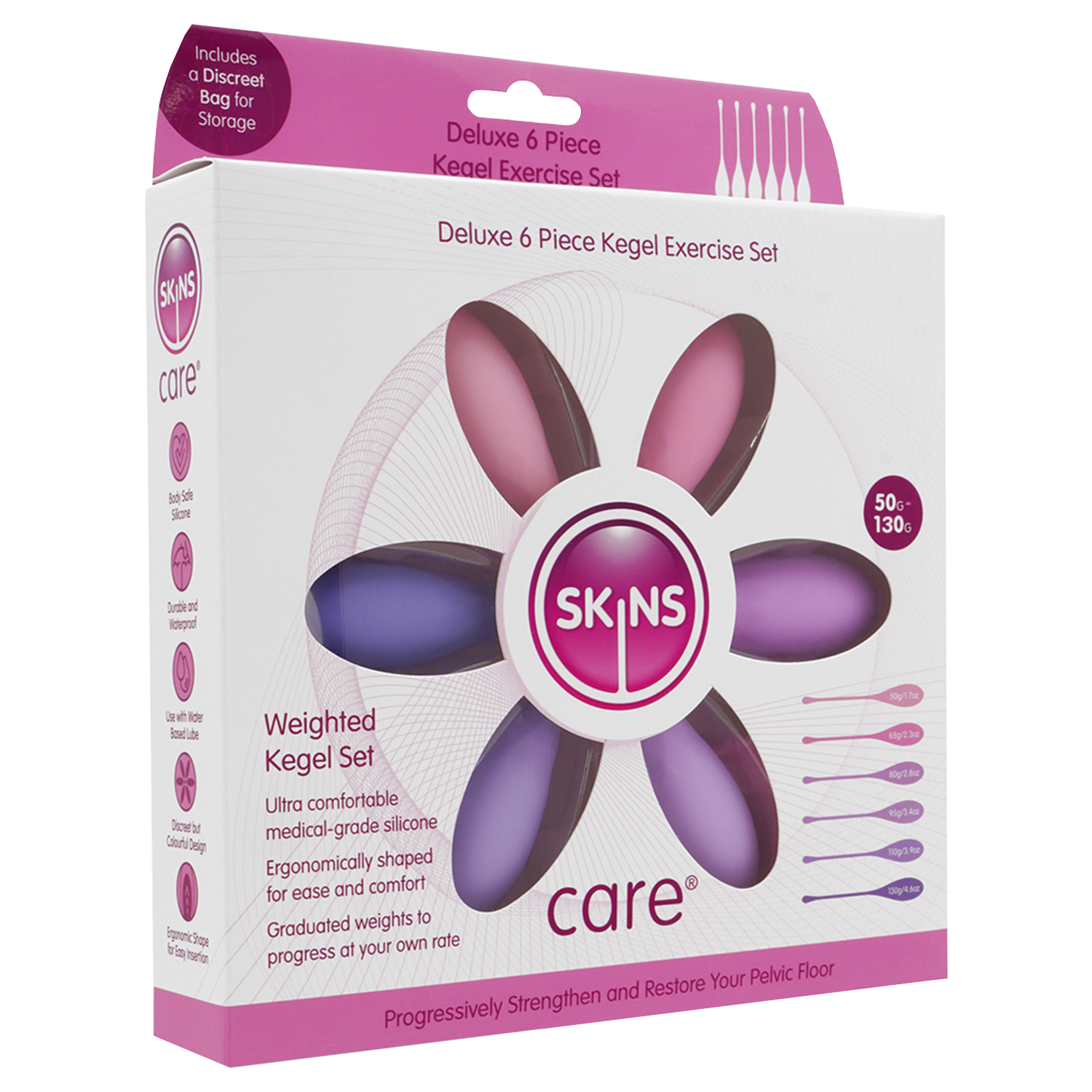 SKINS Care Kegel-Übungsset, 6-teilig