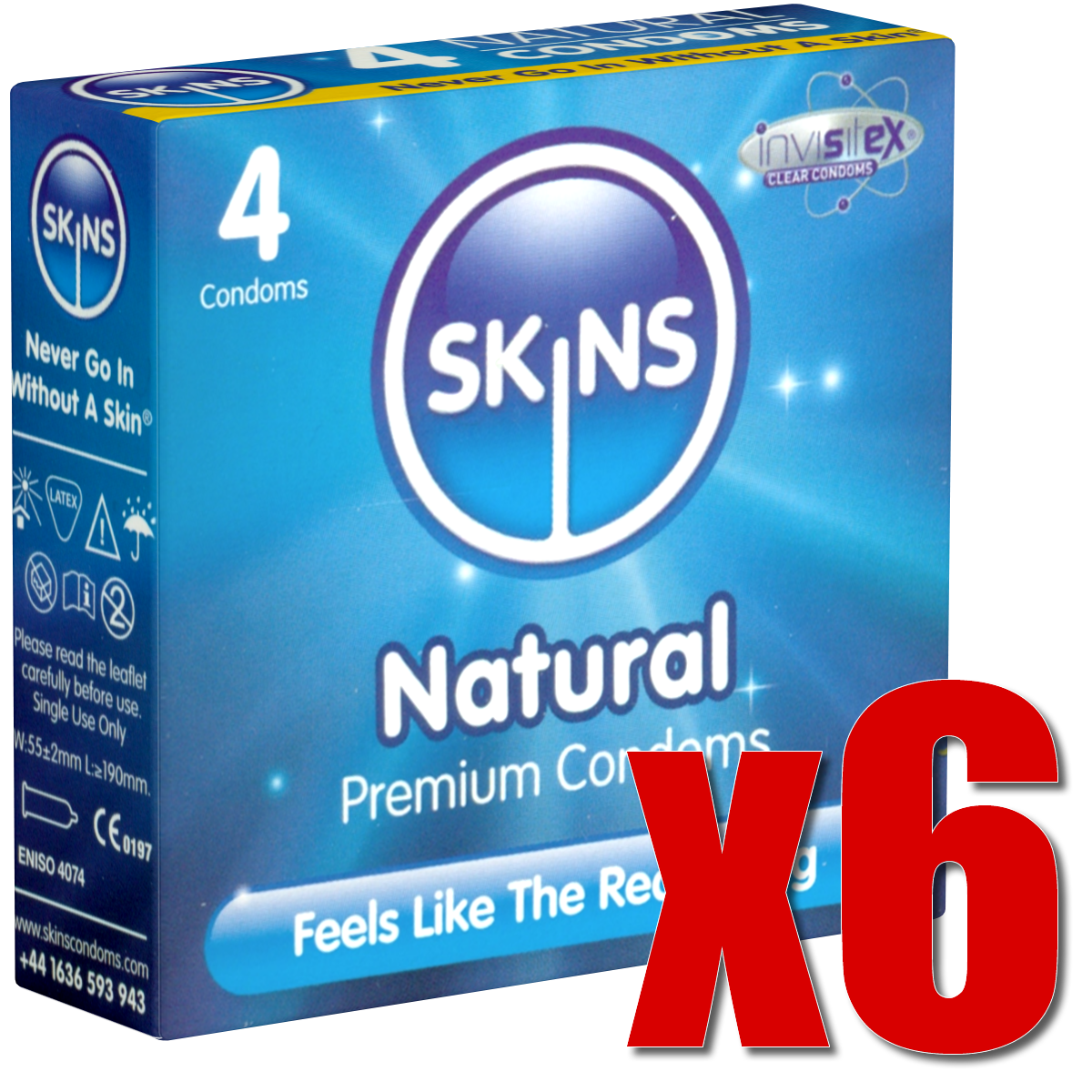 Skins Retail-Unit: Natural, 6x4 Kondome