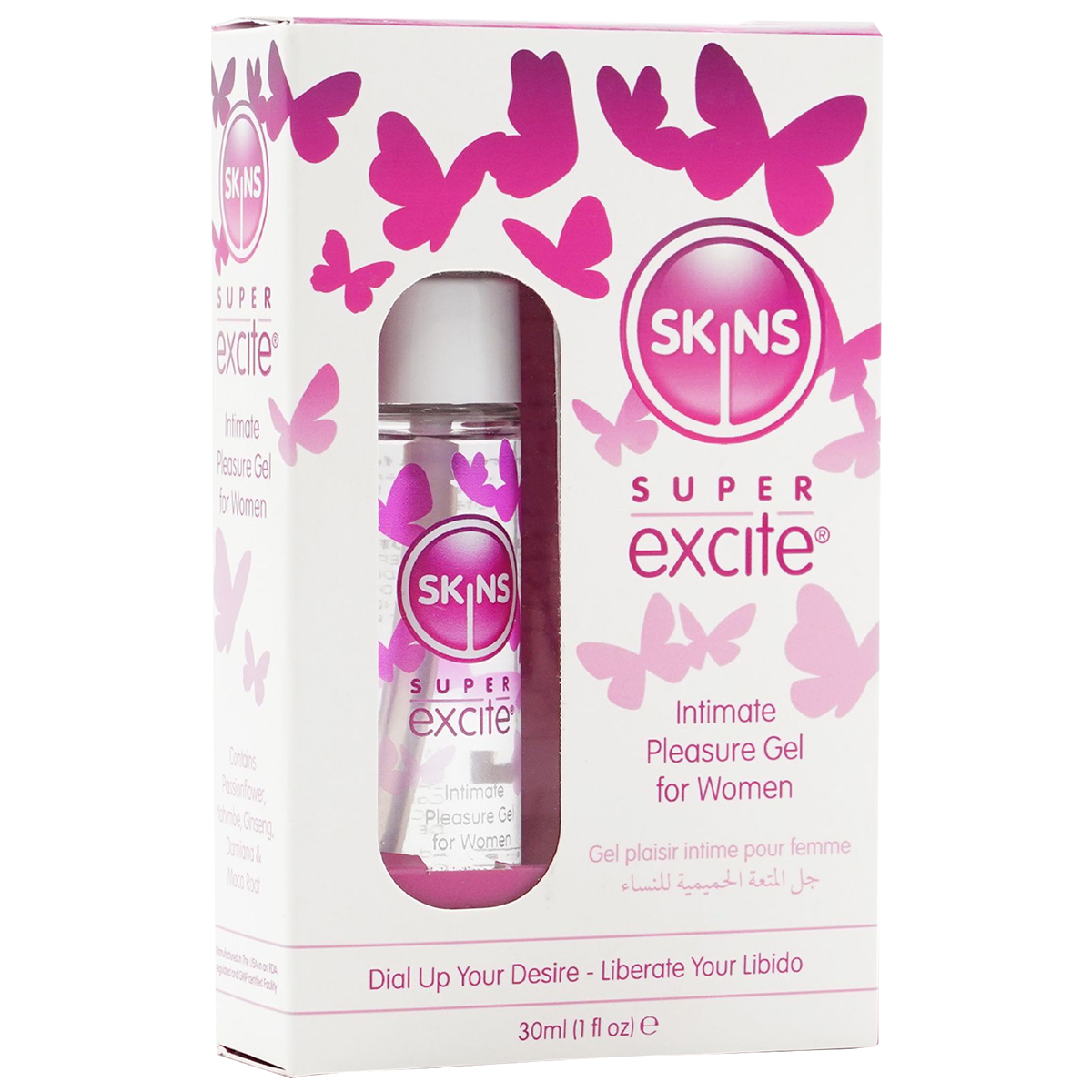 Skins «Excite» Clitoral Stimulation Gel, 30ml stimulating gel with aphrodisiac ingredients