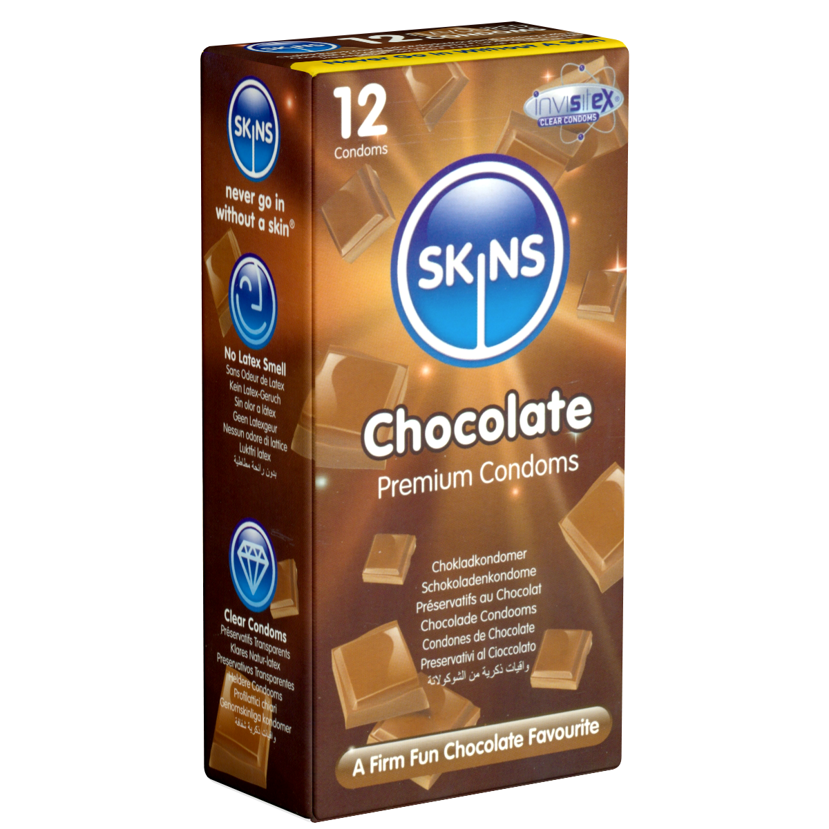 Skins «Chocolate» 12 Kondome mit süßem Schokoladen-Aroma - ohne Latexgeruch 